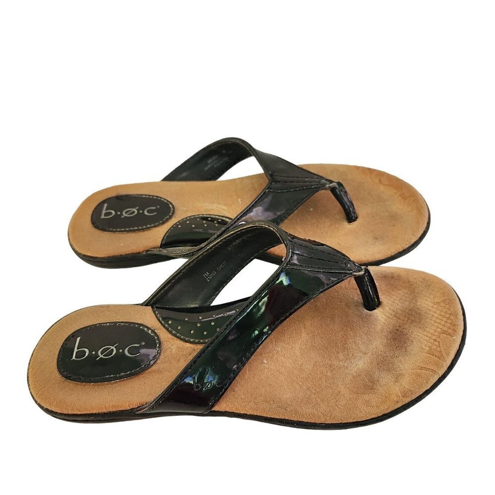 B.O.C Black Thong Padded Comfort Sandals Size 7